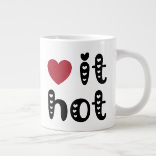 Caneca De Café Grande Ame-o Quente com Corações