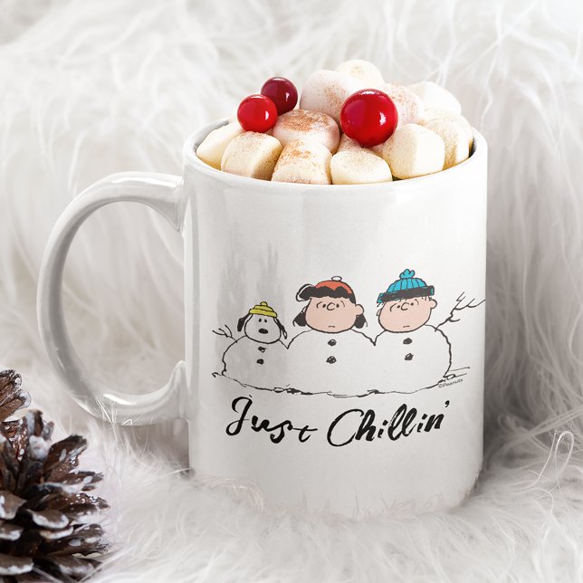 Caneca De Café Grande Amendoins | 3 Pessoa Snowman (Mug filled with marshmallows)