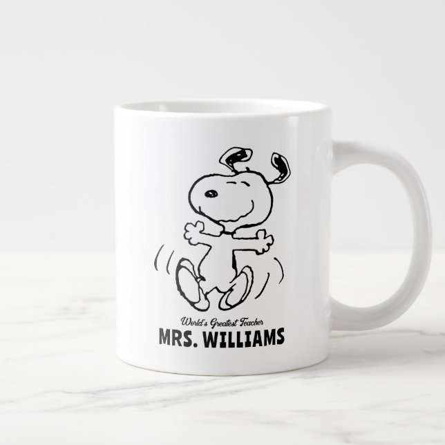 Caneca De Café Grande Amendoins | Maior Professor Snoopy Personalizado (Direita)