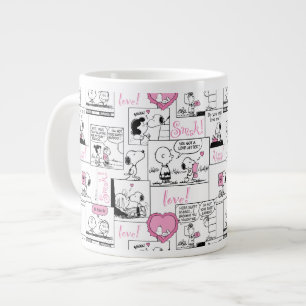 Caneca De Café Grande Amendoins   Padrão de amor do coração do Namorados