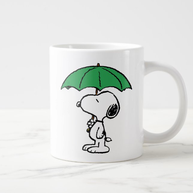 Caneca De Café Grande Amendoins | Snoopy Green Umbrella (Direita)