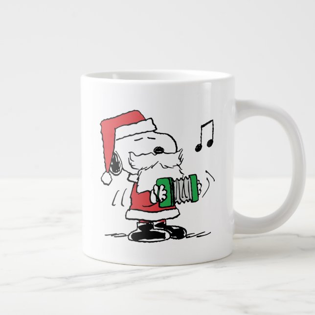 Caneca De Café Grande Amendoins | Snoopy Santa Claus Accordian (Direita)