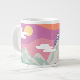 Caneca De Café Grande Amendoins   Snoopy & Troop Caminhando a Montanha