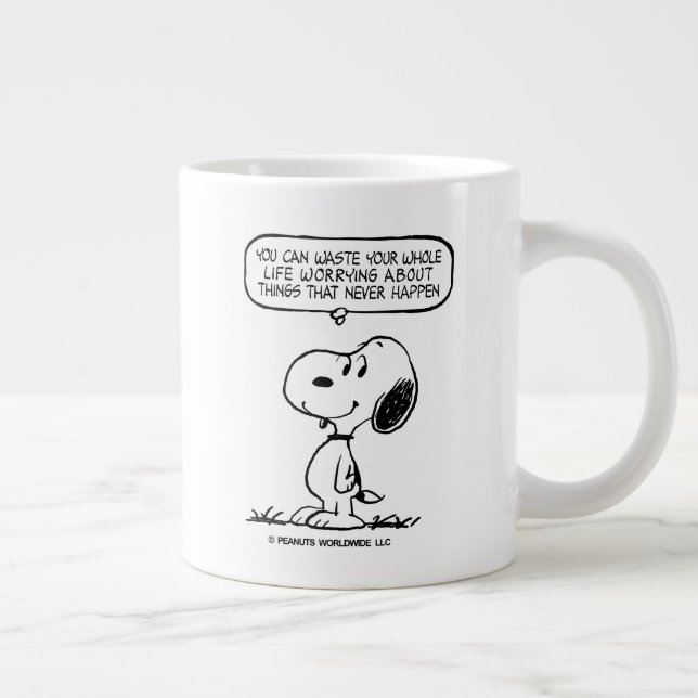 Caneca De Café Grande Amendoins | Snoopy, você não aguenta sua vida inte (Direita)