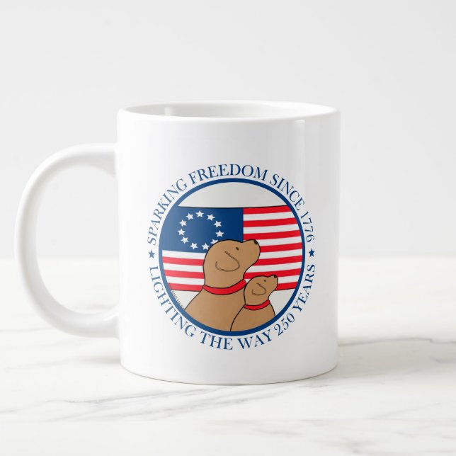 Caneca De Café Grande America 250 Sparking Freedom Since 1776  (Esquerda)