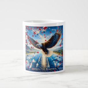 Caneca De Café Grande América, o lindo café Patriótico Bandeira da Águia