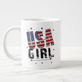 Caneca De Café Grande American Girl Personalizada