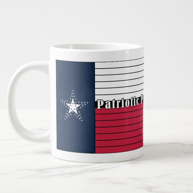 Caneca De Café Grande American Made, Texas Orgulhoso!Jumbo Mug (Esquerda)
