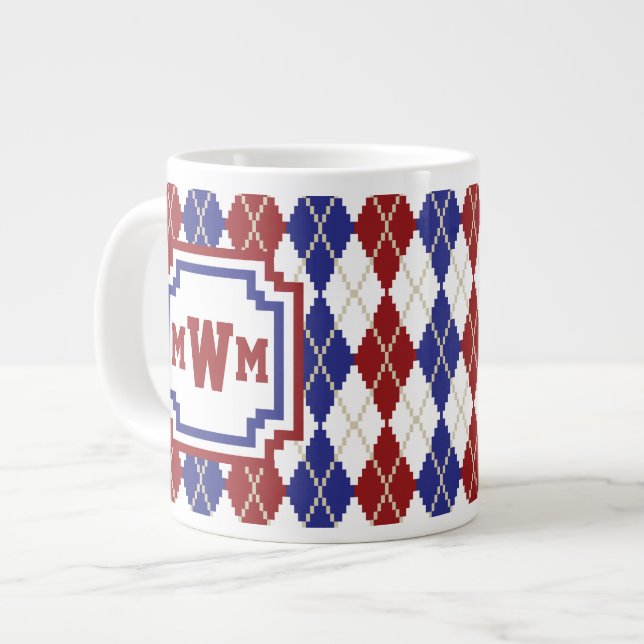 Caneca De Café Grande Americana Argyle Specialty Mug (Frente Esquerda)