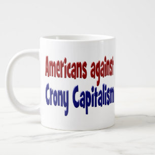 Caneca De Café Grande Americanos Contra o Capitalismo Cronônico vermelho