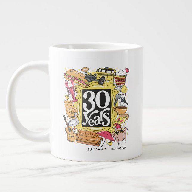 Caneca De Café Grande AMIGOS™ | Gráfico de 30 anos (Esquerda)