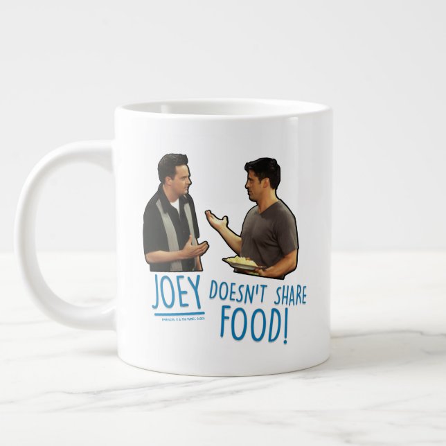Caneca De Café Grande AMIGOS™ | Joey não compartilha Comida! (Esquerda)