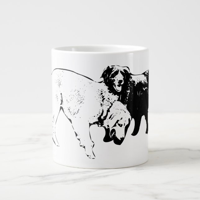 Caneca De Café Grande Amigos no Caminho de Folha (Frente)