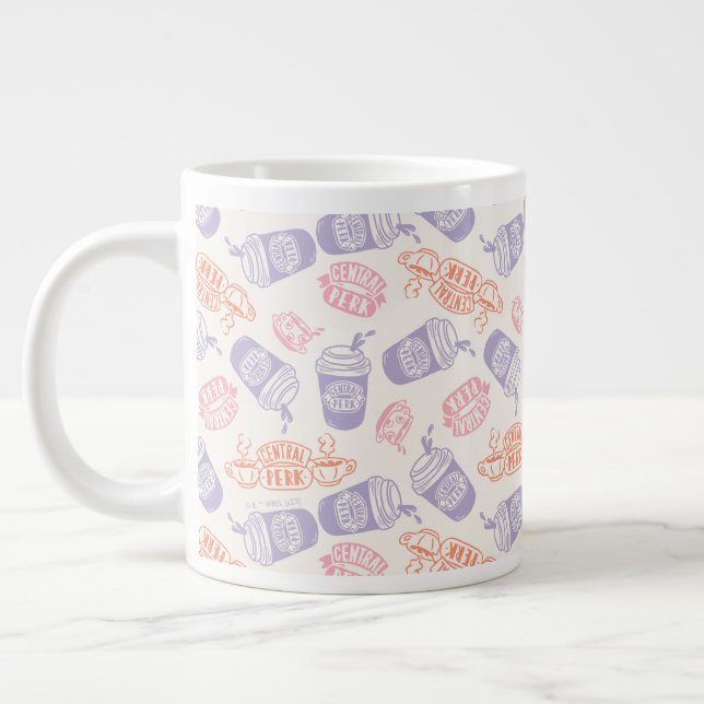 Caneca De Café Grande AMIGOS™ | Padrão de Perk Central Pastel (Esquerda)