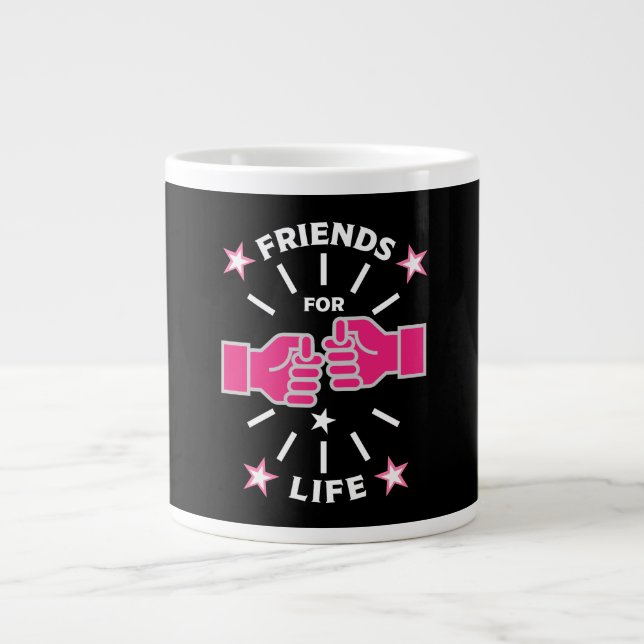 Caneca De Café Grande Amigos Para A Vida (Frente)