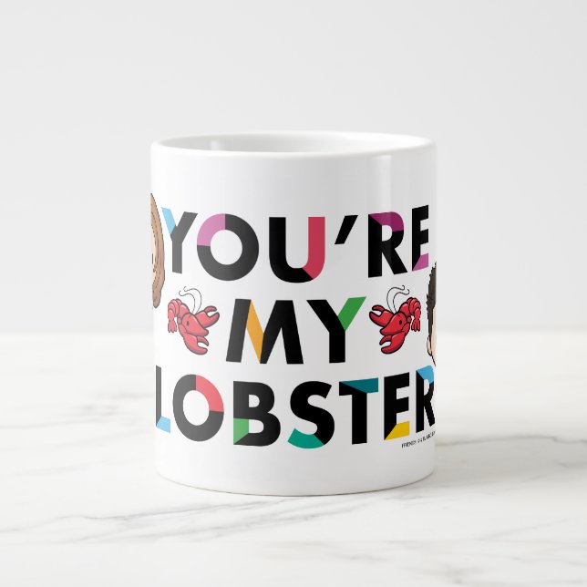 Caneca De Café Grande AMIGOS™ | Ross & Rachel Lobster Chibi (Frente)