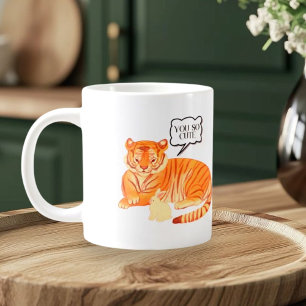 Caneca De Café Grande Amizade a Tigre e Bunny - Figuras