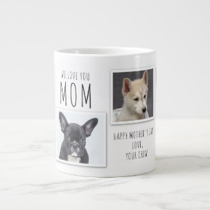 Caneca De Café Grande Amo-te, mãe, Dia de as mães 6, colagem fotográf