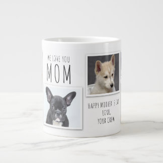 Caneca De Café Grande Amo-te, mãe, Dia de as mães 6, colagem fotográfica