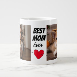 Caneca De Café Grande Amo-te Mãe. Personalizei duas fotos e texto para c