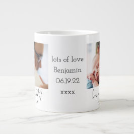 Caneca De Café Grande Amo-Te Pai Foto Cardíaca 1 Dia de os pais