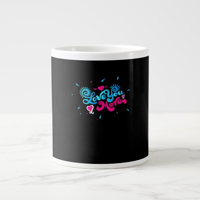 Caneca De Café Grande Amo Você Mais Estilo de Tipografia Limpa  (Frente)