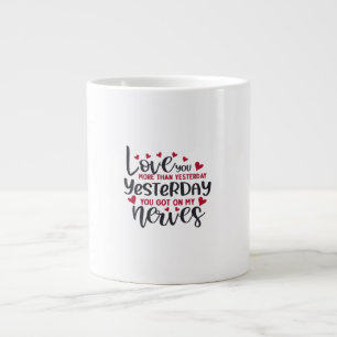 Caneca De Café Grande Amo Você Mais Tipografia Limpa