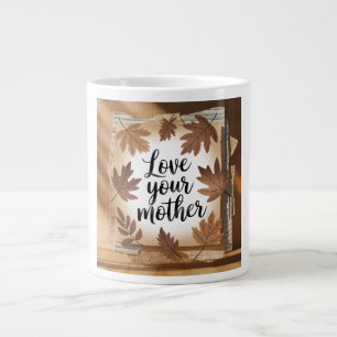 Caneca De Café Grande Amor à Sua Mãe Terra Arte de Folhas de Outono Ecol
