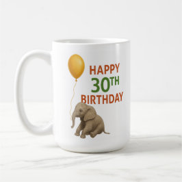Caneca De Café Grande amor aos 30: Elefante Aniversário Mug