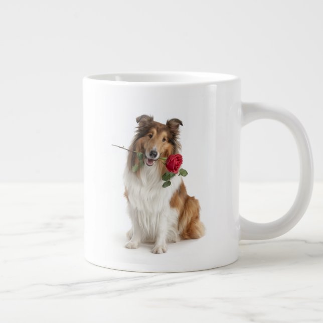 Caneca De Café Grande Amor de Collie (Direita)