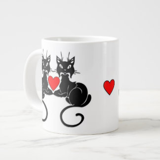Caneca De Café Grande Amor de Gato Negro