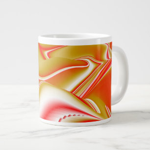 Caneca De Café Grande Amor e Abstrato 3D Rainbowart Dourado