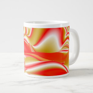 Caneca De Café Grande Amor e Abstrato 3D Rainbowart Dourado