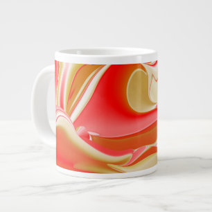 Caneca De Café Grande Amor e Abstrato 3D Rainbowart Dourado