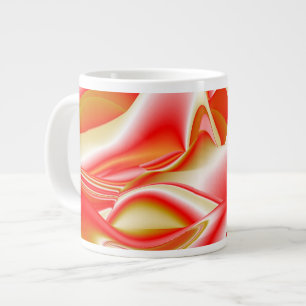 Caneca De Café Grande Amor e Abstrato 3D Rainbowart Dourado