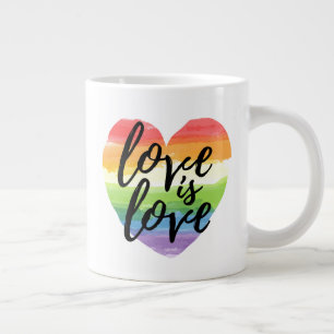 Caneca De Café Grande Amor é Amor Coração arco-íris