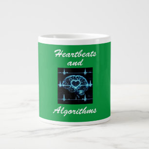 Caneca De Café Grande Amor futurista "Heartbeats and Algorithms"