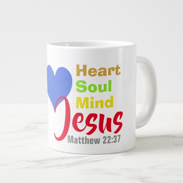 Caneca De Café Grande Amor Jesus - Jumbo Mug (Frente Esquerda)