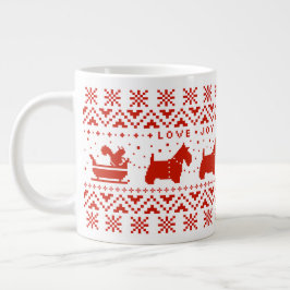 Caneca De Café Grande Amor Joy Peace Scotties Festivos Natal Cães