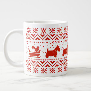 Caneca De Café Grande Amor Joy Peace Scotties Festivos Natal Cães