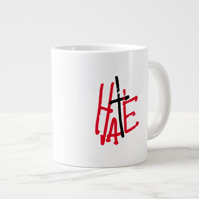 CANECA DE CAFÉ GRANDE AMOR ÓDIO MUDANDO CAFÉ DE ALIMENTAÇÃO (Frente Esquerda)