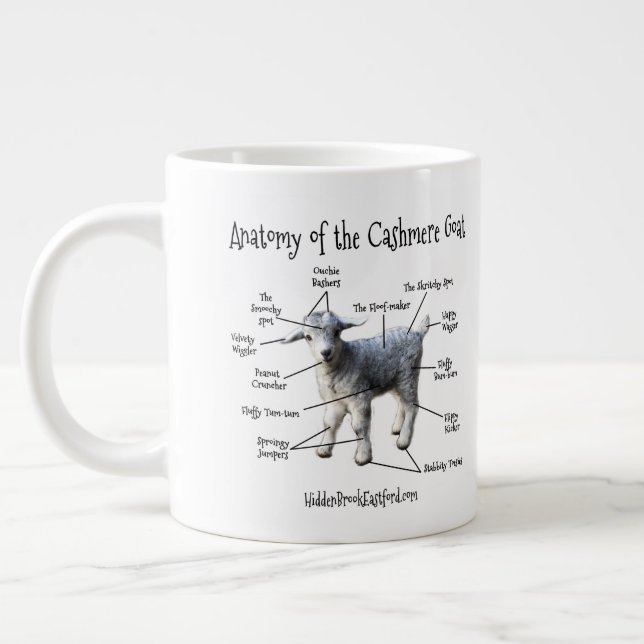 Caneca De Café Grande Anatomia do Cashmere Goat - Jumbo Mug (Esquerda)