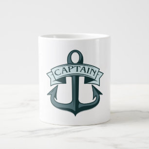 Caneca De Café Grande Âncora de Navios Capitão