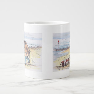 Caneca De Café Grande Andando o cão - 02