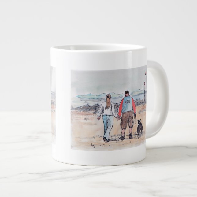Caneca De Café Grande Andando o cão - 04 (Frente Esquerda)