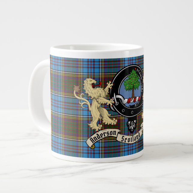 Caneca De Café Grande Anderson Clan Crachá & Tartan (Frente Esquerda)