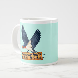 Caneca De Café Grande Andorinha de Mil Milhas Um Ninho