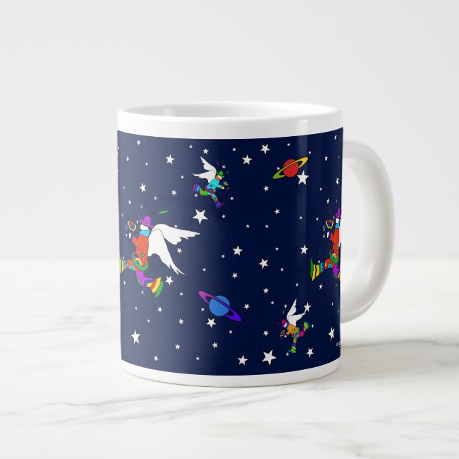 Caneca De Café Grande Angel Dudes Starry Night (meia-noite) (Frente Esquerda)