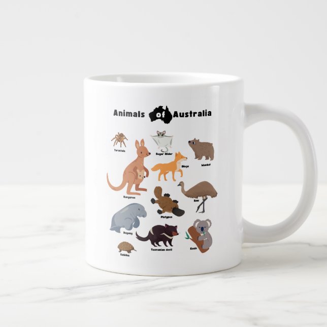 Caneca De Café Grande Animais da Vida Selvagem Aussie da Austrália (Direita)