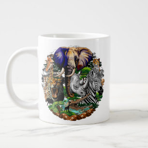 Caneca De Café Grande Animais Selvagens da savana africana